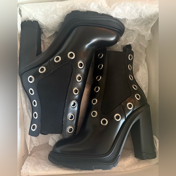 Alexander McQueen Black Leather Boots | NIB Luxury - Picture 8 of 16